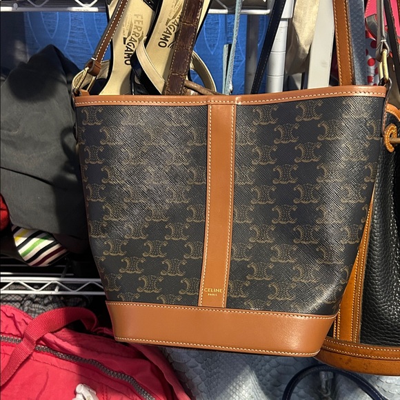 Celine Handbags - Celine Tan and Black Monogram Men's Bag